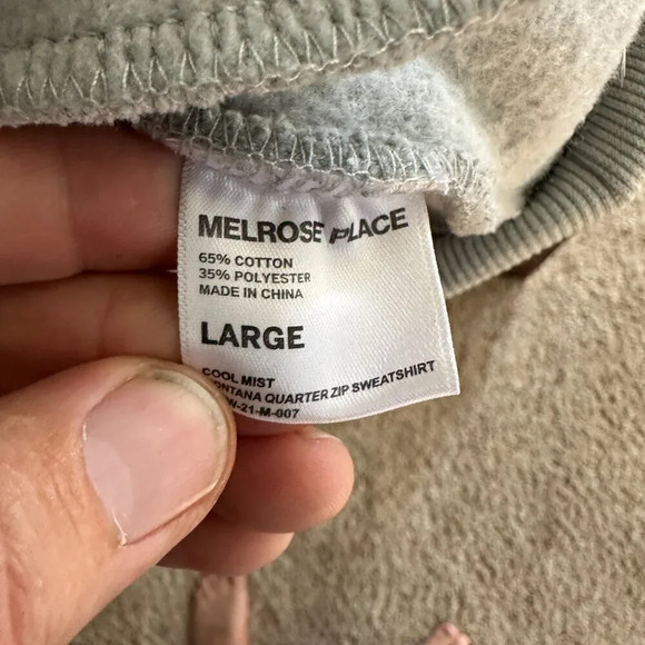 Melrose Place Light Green Montana Quarter Zip Sweatshirt Size Large - Picture 7 of 7